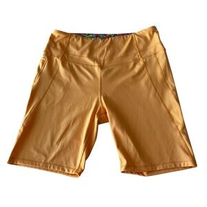 Natori Bright Fluorescent Tangerine Orange Athletic Bike‎ Shorts